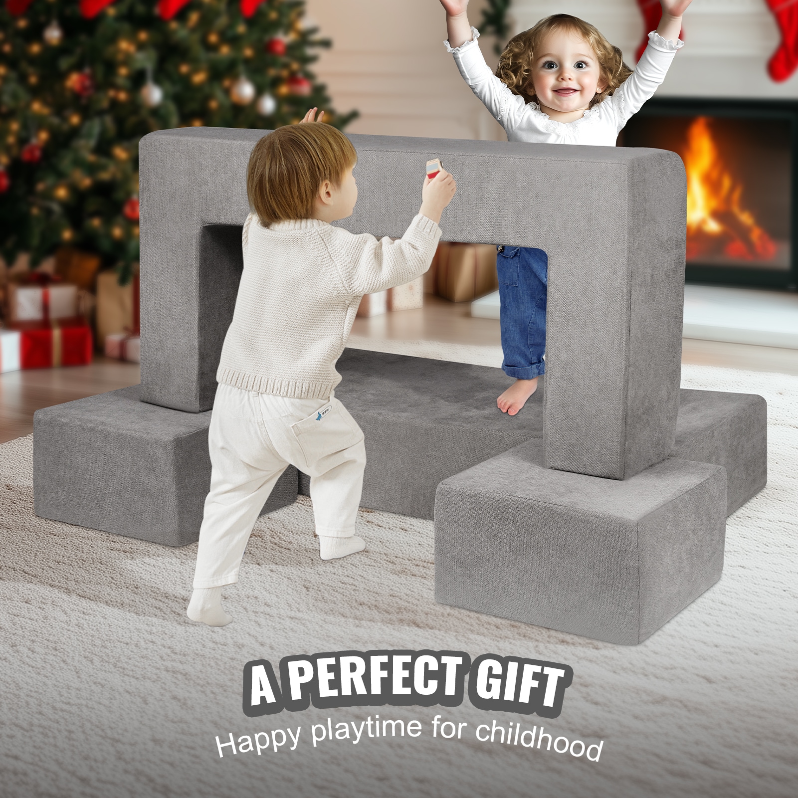 Kids Modular Play Couch Sectional Sofa For Toddlers And Children_voghion.com